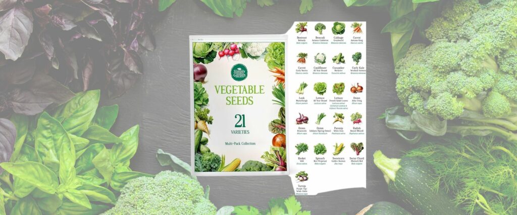 Simply Garden Vegetable Bumper Pack - for Planting Now - Grow Your Own Kit - Contains 21 Varieties of Vegetables - Over 1500 Seeds – Beetroot, Carrot, Cucumber, Lettuce Onions etc - Gift for All
