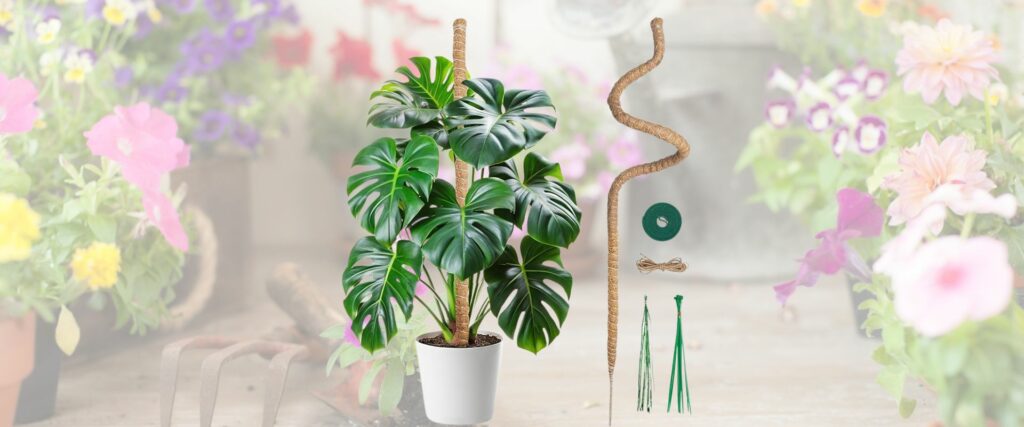Mcbazel Moss Pole, 120CM/47inch Bendable Coir Plant Poles for Climbing Plants Support, Indoor Outdoor Cheese Monstera Plant Support with Cable Ties & Plant Tapewith Cable Ties & Plant Tape