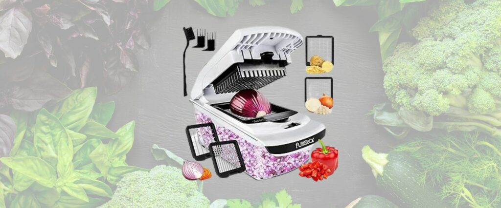 Vegetable Chopper Vegetable Cutter - Veggie Onion Salad Food Chopper Manual - Potato Chipper - Veg Chopper and Dicer - Kitchen Tools & Gadgets (2-in-1 White)