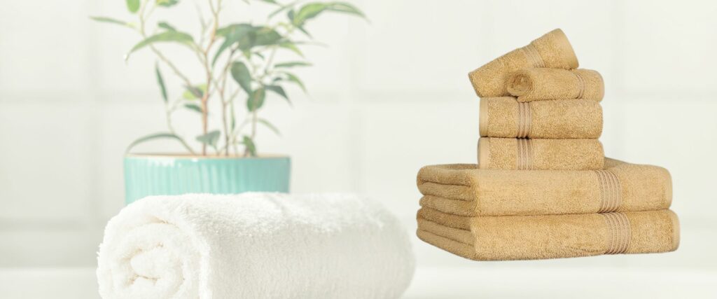 SUPERIOR Luxury Cotton Bath Towel Set - 6-Piece Towel Set, Premium Egyptian Cotton Towels, Gold